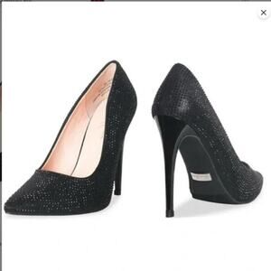 Lauren Lorraine Dori Black Rhinestone Pumps Women's size 9 NWOT Stiletto Heel